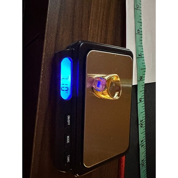 18K Yellow Gold Rose de France Rectangle Ring 7,10 grms - Picture 7 of 8